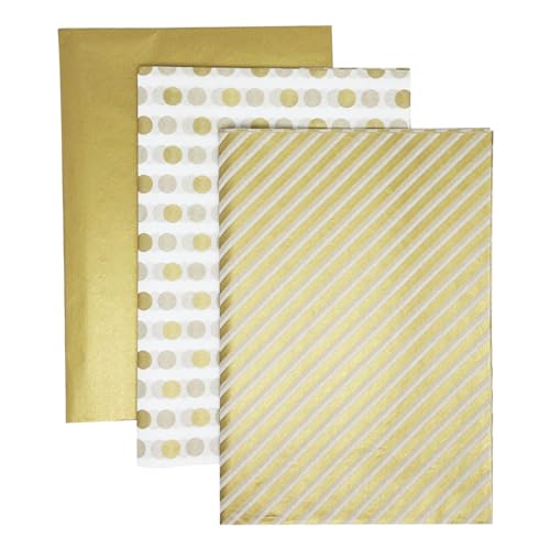 CC wonderland zone 18 Blatt Seidenpapier Gold -50cm x 70cm,Decoupage Seidenpapier,Geschenkpapier Verpackungsmaterial von CC wonderland zone
