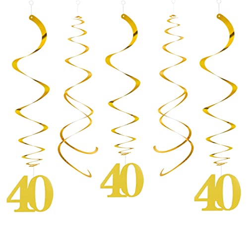 CC wonderland zone 20 Stück Gold 40 Geburtstag Wirbel Deko,Hängende Swirls Streams für 40. Party Dekorationen CC wonderland zone 20 Stück Gold 40 Geburtstag Wirbel Deko,Hängende Swirls Streams für 40. Party Dekorationen von CC wonderland zone