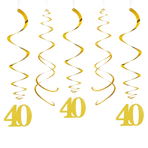 CC wonderland zone 20 Stück Gold 40 Geburtstag Wirbel Deko,Hängende Swirls Streams für 40. Party Dekorationen von CC wonderland zone