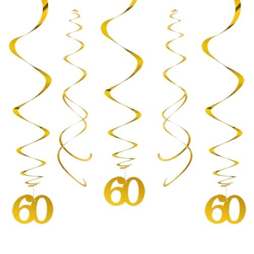 CC wonderland zone 20 Stück Gold 60 Geburtstag Wirbel Deko,Hängende Swirls Streams für 60. Party Dekorationen von CC wonderland zone