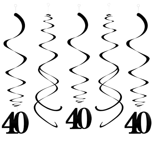 CC wonderland zone 20 Stück Schwarzer 40 Geburtstag Wirbel Deko,Hängende Swirls Streams für 40. Party Dekorationen CC wonderland zone 20 Stück Schwarzer 40 Geburtstag Wirbel Deko,Hängende Swirls Streams für 40. Party Dekorationen von CC wonderland zone