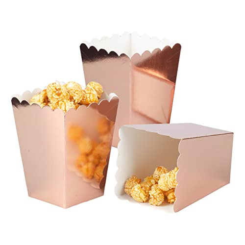 CC wonderland zone 24 Stück Popcorn Tüten Rosegold Klein,Mini Popcorn Behälter Kästen aus Papier für Partys von CC wonderland zone
