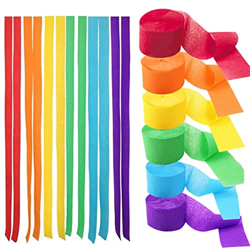 CC wonderland zone 6 Rolls Krepppapier Bunt,Regenbogen Kreppbänder,Multicolor Papierr Streamer Karneval,Party Décoration-4.5CMx25M von CC wonderland zone