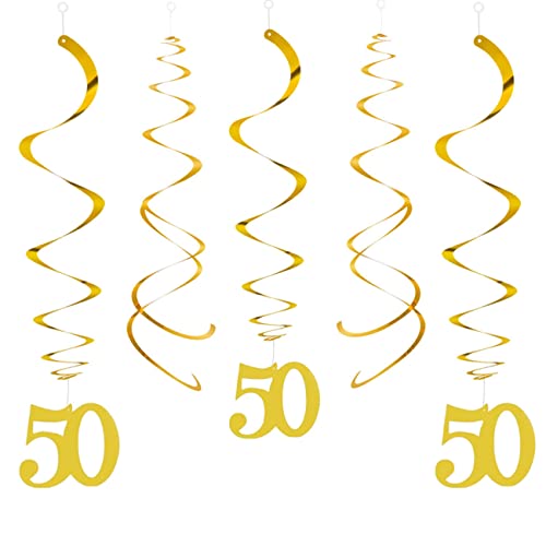 CC wonderland zone 20 Stück Gold 50 Geburtstag Wirbel Deko,Hängende Swirls Streams für 50. Party Dekorationen von CC wonderland zone