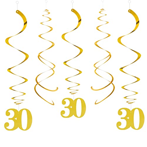 CC wonderland zone 20 Stück Gold 30 Geburtstag Wirbel Deko,Hängende Swirls Streams für 30. Party Dekorationen von CC wonderland zone