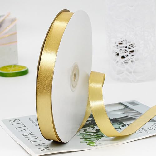 Satinband Gold 91m lang x 10mm breit Dekoration Geschenkband,Schleifenband Dekoband Stoffband für Hochzeit von CC wonderland zone