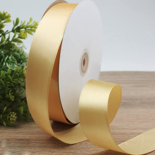 CC wonderland zone Satinband Gold 91m x 25mm Dekoration Geschenkband,Schleifenband Dekoband Stoffband für Hochzeit von CC wonderland zone