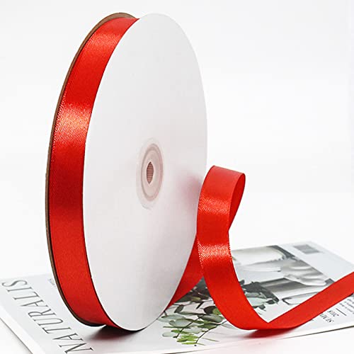 CC wonderland zone Satinband Rot(91m lang x 10mm breit) Dekoration Geschenkband,Schleifenband Dekoband Stoffband für Hochzeit von CC wonderland zone