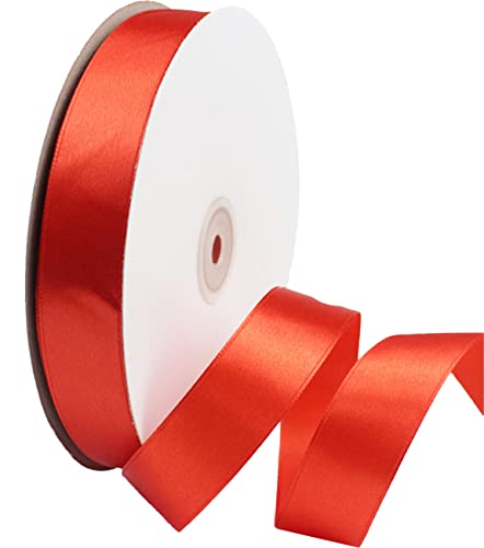 CC wonderland zone Satinband Rot(25m lang x 100mm breit) Dekoration Geschenkband,Schleifenband Dekoband Stoffband für Hochzeit von CC wonderland zone