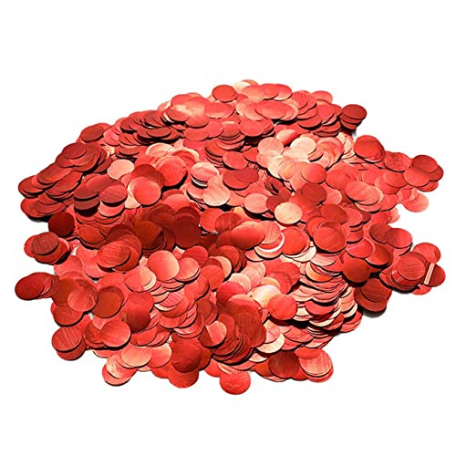 CC wonderland zone Konfetti Rund Rot(Φ1.5cm),50g/6000 Stück Tischkonfetti Metallic Rund Rot für Party Hochzeit Dekoration von CC wonderland zone