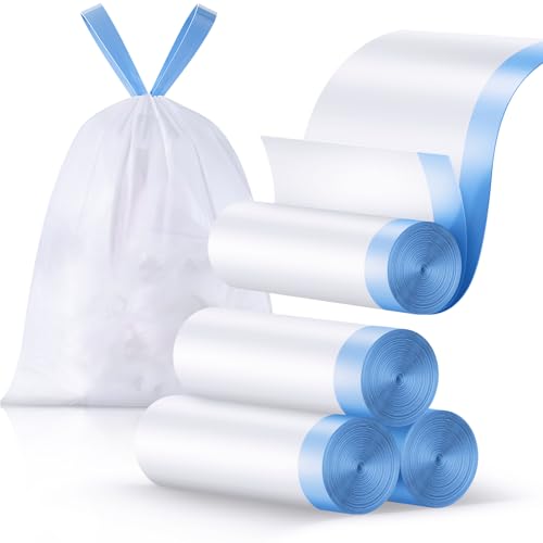 Kleine Müllbeutel, Kordelzug, 1,2 l, reißfrei, getrennt, geruchlos, weiß, kleine Müllbeutel, Kunststoff-Müllbeutel für Badezimmer, WC, Zuhause, Büro und Schlafzimmer, 160 Stück Kleine Müllbeutel, Kordelzug, 1,2 l, reißfrei, getrennt, geruchlos, weiß, kleine Müllbeutel, Kunststoff-Müllbeutel für Badezimmer, WC, Zuhause, Büro und Schlafzimmer, 160 Stück von CCGeass