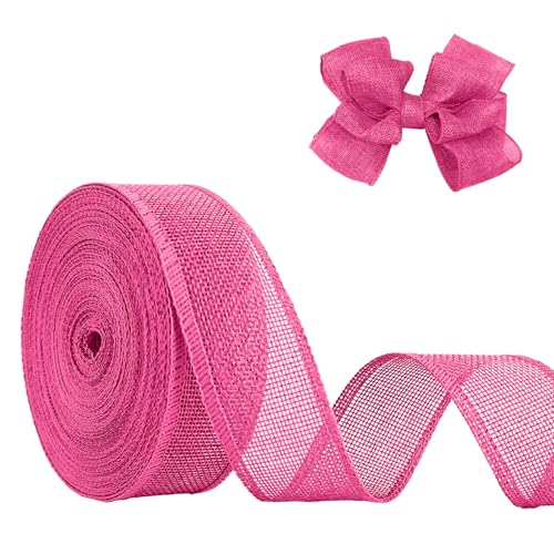 CCIJESW Pinkes Juteband, 3,8 cm x 20 m, natürliches Leinen, gewebtes Band, DIY, handgefertigte Einfassung, Produktionskranz, Urlaubsdekoration, Geschenkband für Geschenkverpackungen, Jute-Leinenbänder CCIJESW Pinkes Juteband, 3,8 cm x 20 m, natürliches Leinen, gewebtes Band, DIY, handgefertigte Einfassung, Produktionskranz, Urlaubsdekoration, Geschenkband für Geschenkverpackungen, Jute-Leinenbänder von CCIJESW