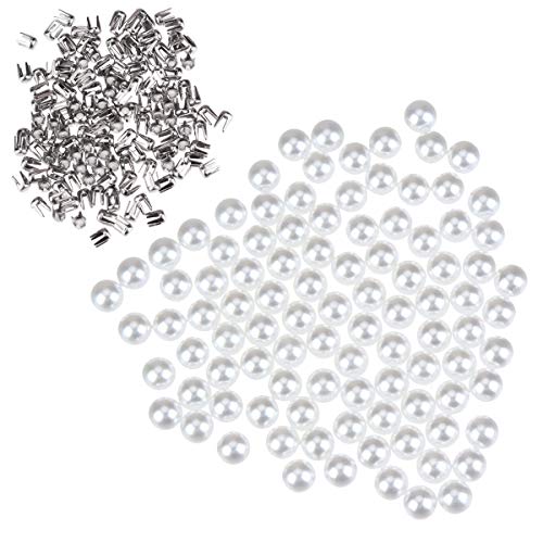 CCINEE Doppelkappen-Nieten, runde Nietverschlüsse für Perlenstickerei, Bastelarbeiten, Dekorationen (10 mm Kappe, Silber) von CCINEE