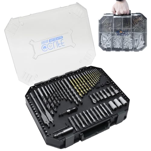 CCLIFE Bohrer Set Gemischt 400tlg für Holz, Metall, Stein, Kunststoff, Ziegel, Schraubendreher-PH PZ SL Torx, enthält HSS Spiralbohrer, Flachfräsbohrer, Betonbohrer und Schrauben von CCLIFE