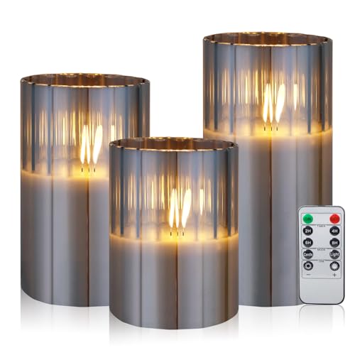 CCLIFE LED Kerzen 3er Set mit Fernbedienung Timer Funktion 300 Stunden flackernde Paraffin Echtwachs Kerze flammenlose Batteriebetrieb CushHom CCLIFE LED Kerzen 3er Set mit Fernbedienung Timer Funktion 300 Stunden flackernde Paraffin Echtwachs Kerze flammenlose Batteriebetrieb CushHom von CCLIFE
