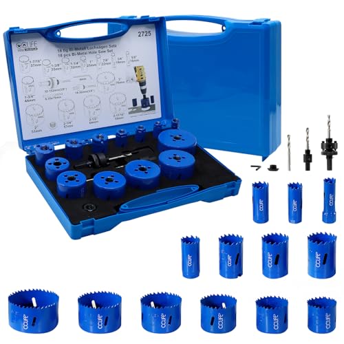 CCLIFE Lochsäge Set Bi-Metall, 18tlg Bimetall M3 HSS-CO Lochbohrer Ø16-76mm | Schnitttiefe 38mm | zum Bohren von Edelstahl Leichtmetall Holz PVC Kunststoff usw. von CCLIFE