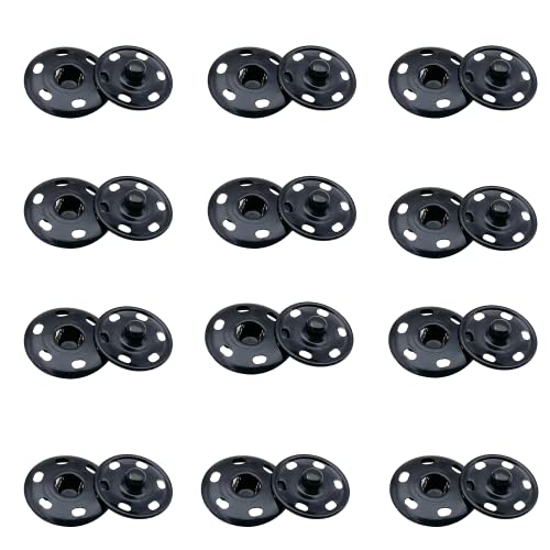 12 Sätze Annähen Druckknöpfe aus Metall, 21mm Snaps, Druckknopf Nähen, für Kleidern, Blusen, Handwerk, DIY, Handtasche von CCLKHY