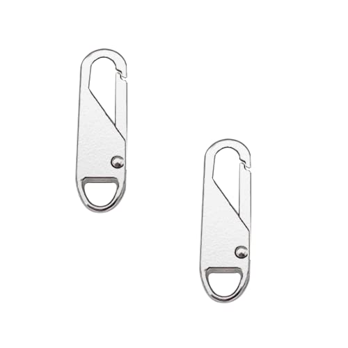 2 Stück Reißverschluss Schieber, Reißverschluss Lasche Ziehen Ersatz, Abnehmbare Zipper Pull Tabs, für Bekleidungsjacken, Koffer, Stoff, Rucksack, Gepäck, Bastelarbeiten(Silber, 37x10x3.7 mm) 2 Stück Reißverschluss Schieber, Reißverschluss Lasche Ziehen Ersatz, Abnehmbare Zipper Pull Tabs, für Bekleidungsjacken, Koffer, Stoff, Rucksack, Gepäck, Bastelarbeiten(Silber, 37x10x3.7 mm) von CCLKHY
