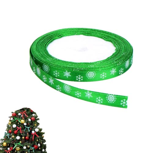 Schleifenband Weihnachten, 2M Satinband, Schneeflocke Satinband Geschenkband, Geschenkband Dekoband, für Weihnachten Hochzeit Party DIY Verpackung von CCLKHY