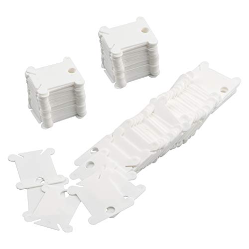 CCMART 120 Stück Kunststoff Garn Spulen für Kreuzstich Stickerei Baumwolle Faden Basteln DIY Nähen Aufbewahrung Aufbewahrung Weiß von CCMART