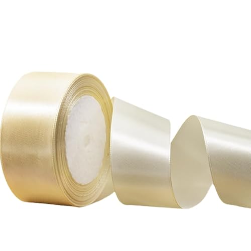22 Meter Satinband 40mm Schleifenband Dekoband Stoffband Geschenkband Geschenkverpackung Party Geburtstag Band (Beige) von CCUUHJ