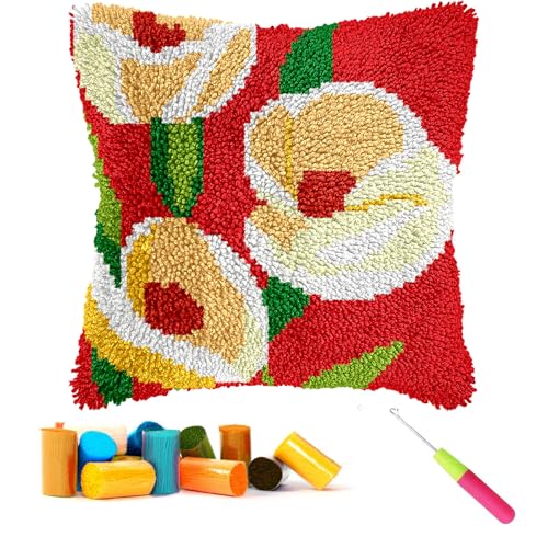 CCWORAN Knüpfhaken-Set mit Blumenmuster für Erwachsene, Anfänger, Kinder, Kissenbezug, Häkeln, Bastelsets, vorgedruckte Leinwand, Wolle, Garn, Hobbys, DIY, Sofa, Heimdekoration, Frauengeschenk, Blume CCWORAN Knüpfhaken-Set mit Blumenmuster für Erwachsene, Anfänger, Kinder, Kissenbezug, Häkeln, Bastelsets, vorgedruckte Leinwand, Wolle, Garn, Hobbys, DIY, Sofa, Heimdekoration, Frauengeschenk, Blume von CCWORAN