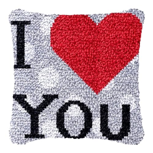 CCWORAN Love Knüpfkissen-Set für Erwachsene, Anfänger, Kinder, Kissenbezug, Häkeln, Bastelsets, vorgedruckte Leinwand, Wolle, Hobbys, DIY, Sofa, Heimdekoration, Frauengeschenk, 43,2 x 43,2 cm, 6 CCWORAN Love Knüpfkissen-Set für Erwachsene, Anfänger, Kinder, Kissenbezug, Häkeln, Bastelsets, vorgedruckte Leinwand, Wolle, Hobbys, DIY, Sofa, Heimdekoration, Frauengeschenk, 43,2 x 43,2 cm, 6 von CCWORAN