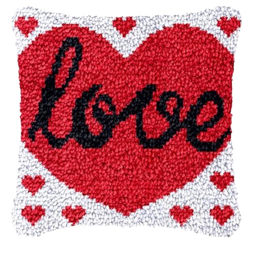 CCWORAN Love Knüpfkissen-Set für Erwachsene, Anfänger, Kinder, Kissenbezug, Häkeln, Bastelsets, vorgedruckte Leinwand, Wolle, Hobbys, DIY, Sofa, Heimdekoration, Frauengeschenk, 43,2 x 43,2 cm, 8 CCWORAN Love Knüpfkissen-Set für Erwachsene, Anfänger, Kinder, Kissenbezug, Häkeln, Bastelsets, vorgedruckte Leinwand, Wolle, Hobbys, DIY, Sofa, Heimdekoration, Frauengeschenk, 43,2 x 43,2 cm, 8 von CCWORAN