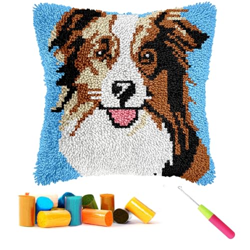 CCWORAN Shetland Sheepdog Knüpfhaken-Set für Erwachsene, Anfänger, Kissen, Bastelsets, Kissenbezug, Häkeln, vorgedruckte Leinwand, Wolle, Garn, Hobbys, DIY, Sofa, Heimdekoration, Frauengeschenk CCWORAN Shetland Sheepdog Knüpfhaken-Set für Erwachsene, Anfänger, Kissen, Bastelsets, Kissenbezug, Häkeln, vorgedruckte Leinwand, Wolle, Garn, Hobbys, DIY, Sofa, Heimdekoration, Frauengeschenk von CCWORAN