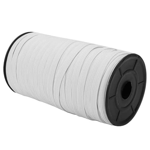 8 mm 100 Yard Gummiband, flaches Gummiband aus Polypropylen, elastisches Nähzubehör, für die Handarbeit(Weiß) von CCYLEZ