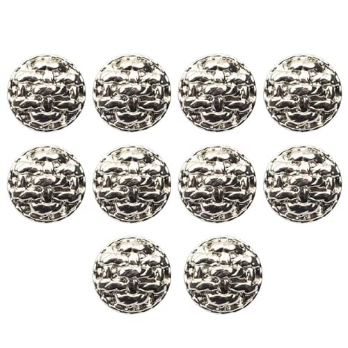 10 Stück Vintage Metall Nähen Knöpfe Jacken Knöpfen Groß Knöpfe Runde Silber Knöpfe Trachtenknöpfe Silber Ersatz Knöpfe Zum AnnäHen Kleider Reparatur Von Jacken,mäntel, Kleider-Silber-18mm von CCYXFB