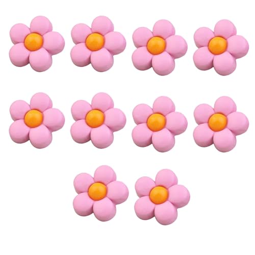 10 Stücke Kunststoff Knöpfe Knöpfe Kinder,kinderknöpfe Babyknöpfe Blumenknöpfe Für Mädchen Und Jungen-rosa+gelb-18mm von CCYXFB