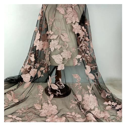1 Yard Blumen Stickerei Tüll Spitze Französisch Afrikanische Transparente Spitze Stoff For Hochzeit Nigerian Party Kleid Mode DIY von CCZRD