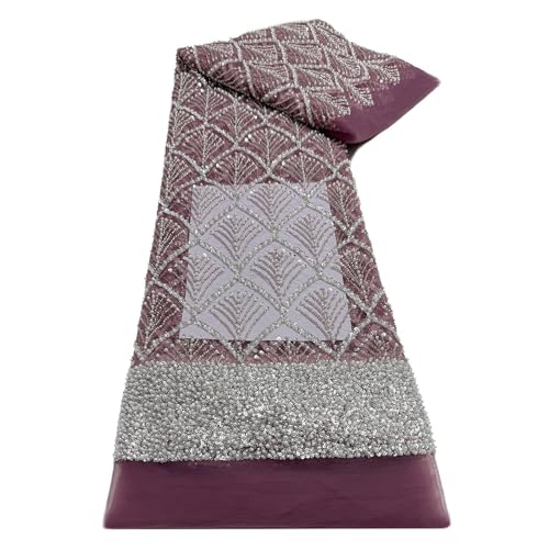 5 Yards Afrikanische Muschelperlen-Stickerei Pailletten-Stickerei Stoff Hochzeitskleid Französische Schwere Spitzenstoffe(3) von CCZRD