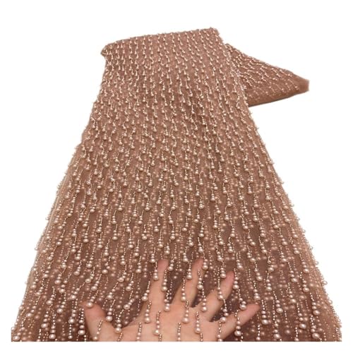 5 Yards Brautkleid Stoffe Perlen Vollversion Der Größe Der Perlenröhre Perlen Spitzentuch(2) von CCZRD
