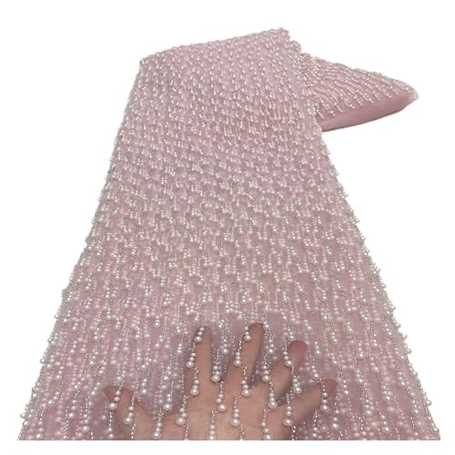 5 Yards Brautkleid Stoffe Perlen Vollversion Der Größe Der Perlenröhre Perlen Spitzentuch(5) von CCZRD