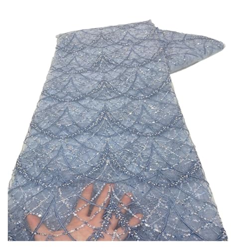 5 Yards Gebogene Linie Gefühl Pailletten Stickerei Spitze Stoff Poncho Kleid Kleid Haar Kappe Stickerei Stoffe(3) von CCZRD