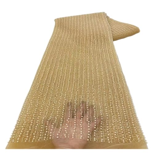 5 Yards Gestreifte Pailletten Perlen Tube Stickerei Mesh Stoff Spitze Handgefertigte Perlen Schwere Hochzeitskleid Abend(6) von CCZRD