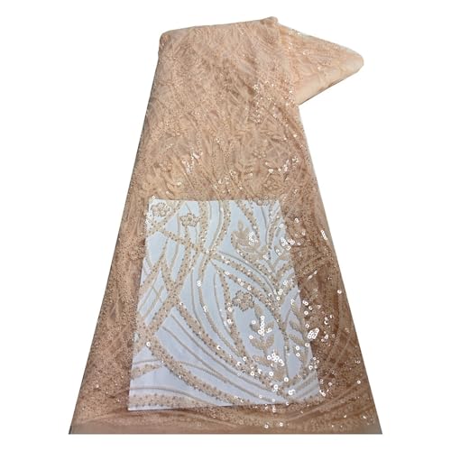 5 Yards Hochzeitskleid Abendkleid Spitze Mesh Stoff Tube Bead Stickerei Pailletten Stickerei Spitze Spitzenstoff(3) von CCZRD