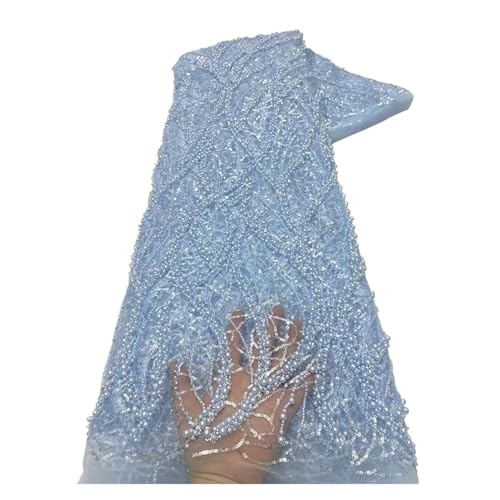 5 Yards Hochzeitskleid Cheongsam Kleid Spitzenstoff Pailletten Perlen Bestickter Stoff(1) von CCZRD