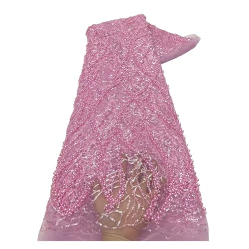 5 Yards Hochzeitskleid Cheongsam Kleid Spitzenstoff Pailletten Perlen Bestickter Stoff(2) von CCZRD