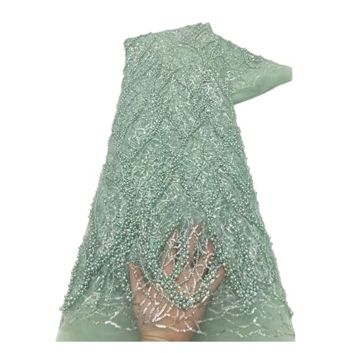 5 Yards Hochzeitskleid Cheongsam Kleid Spitzenstoff Pailletten Perlen Bestickter Stoff(3) von CCZRD