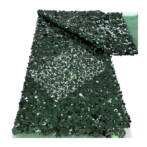 5 Yards Hochzeitskleid Heavy Duty Blumenstickerei Pailletten Perlen Spitze Stoff Braut Pailletten Spitze Stoff(3) von CCZRD