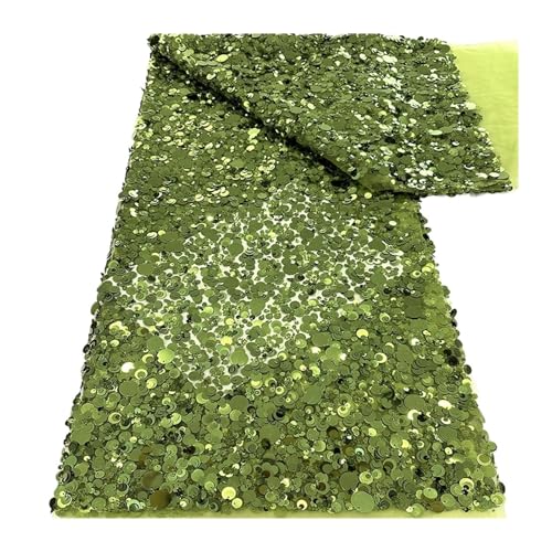 5 Yards Hochzeitskleid Heavy Duty Blumenstickerei Pailletten Perlen Spitze Stoff Braut Pailletten Spitze Stoff(5) von CCZRD