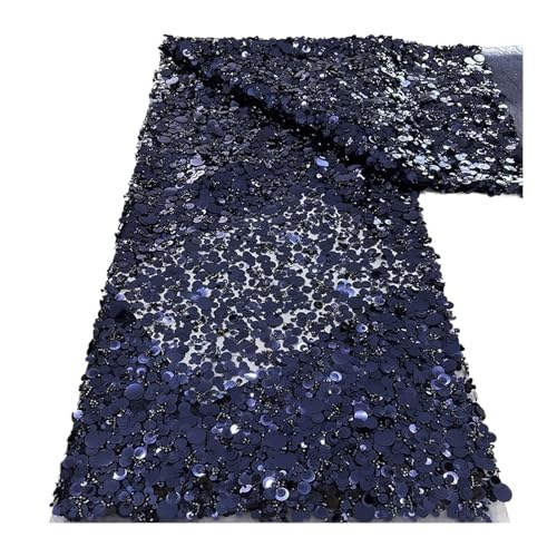 5 Yards Hochzeitskleid Heavy Duty Blumenstickerei Pailletten Perlen Spitze Stoff Braut Pailletten Spitze Stoff(7) von CCZRD