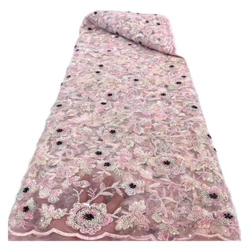 5 Yards Kleiderstoff, Perlenrohrstickerei, Wunderschöne Stickerei, Mehrfarbige Perlenspitze, Spitzenstoff(5) von CCZRD