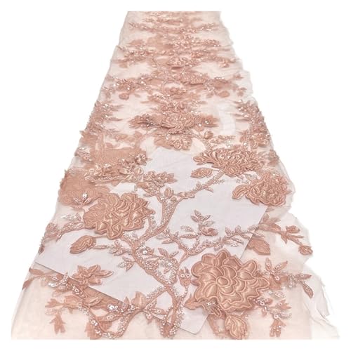 5 Yards Laminierter Perlenstoff, Kleid, Blumenspitze, Perlenstickerei, Perlenspitze(2) von CCZRD