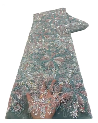 5 Yards Lang, 1,2 Meter Breit, Schwere Spitze, Afrikanischer Stoff, Stickerei(1) von CCZRD