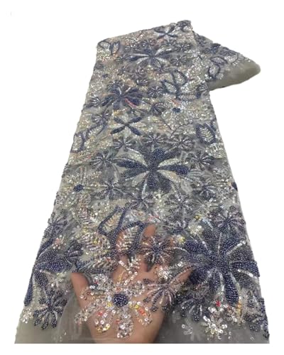 5 Yards Lang, 1,2 Meter Breit, Schwere Spitze, Afrikanischer Stoff, Stickerei(8) von CCZRD
