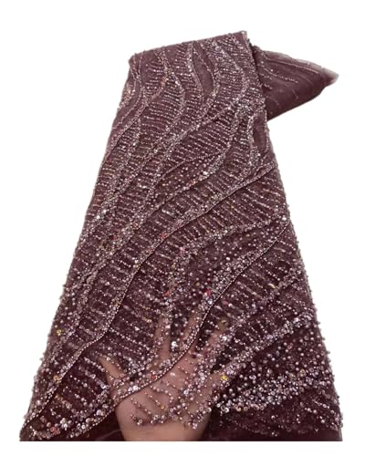 5 Yards Mesh Bead Tube Stickgarn Pailletten Stickerei Stoff Hochzeitskleid Abendkleid Stoff(2) von CCZRD